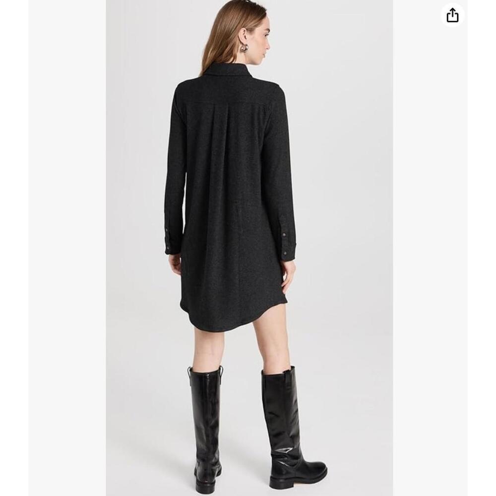 Faherty Women's Legend Long Sleeve Black Shirt Sweater Dress - Picture 2 of 8
